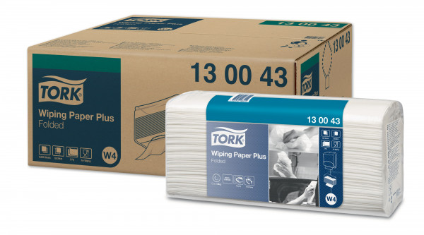 130043 Gevouwen top-pak W4 wit 2 lgs Tork