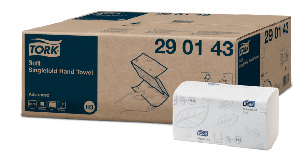 290143 Tork singlefold handtowel advanced wit H3 Tork