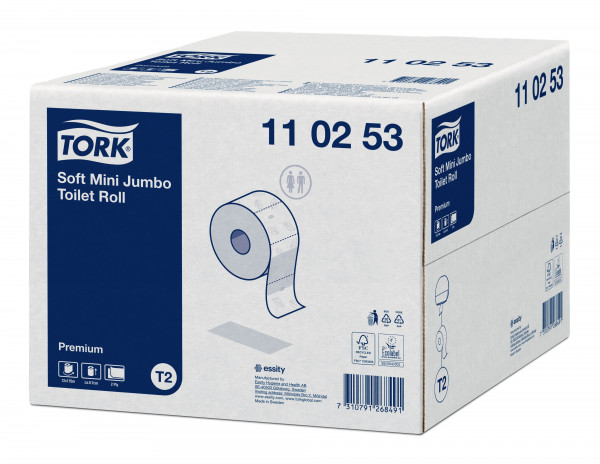 Tork zacht mini jumbo toiletpapier premium T2 Tork